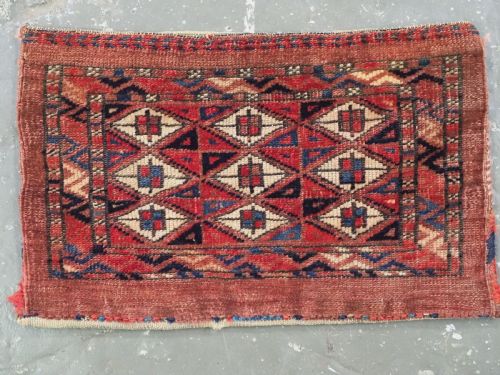 fig 1. ANTIQUE YOMUT TURKMEN PAIR OF 'KAP' SMALL BAG, COMPLETE WITH BACKS, CIRCA 1880.