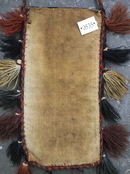 ANTIQUE YOMUT TURKMEN SPINDLE BAG 'IGSALYK' WITH PLAIN WEAVE BACK CIRCA 1880 - ADDITIONAL PHOTO 6