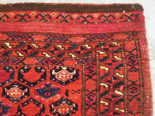 ANTIQUE SARYK TURKMEN TORBA WITH SALOR 'SHEMLE' GUL DESIGN CIRCA 1870 - ADDITIONAL PHOTO 7