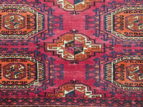 ANTIQUE TEKKE TURKMEN CHUVAL WITH 'SALOR' GULS COMPLETE WITH BACK CIRCA 1880 - ADDITIONAL PHOTO 8