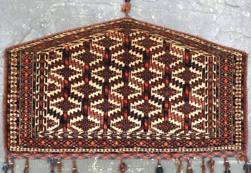 ANTIQUE YOMUT TURKMEN ASMALYK FULL PILE WITH TASSELS CIRCA 1880 - ADDITIONAL PHOTO 1