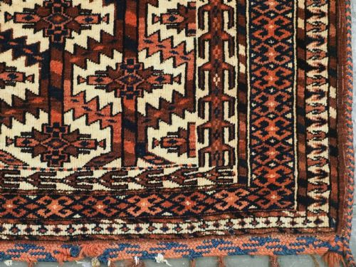 ANTIQUE YOMUT TURKMEN ASMALYK FULL PILE WITH TASSELS CIRCA 1880 - ADDITIONAL PHOTO 6