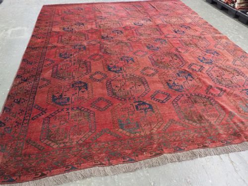 ANTIQUE AFGHAN ERSARI CARPET SUPERB WARM RED COLOUR CIRCA 1900 - ADDITIONAL PHOTO 1