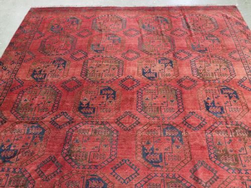 ANTIQUE AFGHAN ERSARI CARPET SUPERB WARM RED COLOUR CIRCA 1900 - ADDITIONAL PHOTO 3