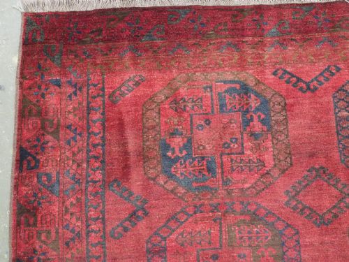 ANTIQUE AFGHAN ERSARI CARPET SUPERB WARM RED COLOUR CIRCA 1900 - ADDITIONAL PHOTO 5