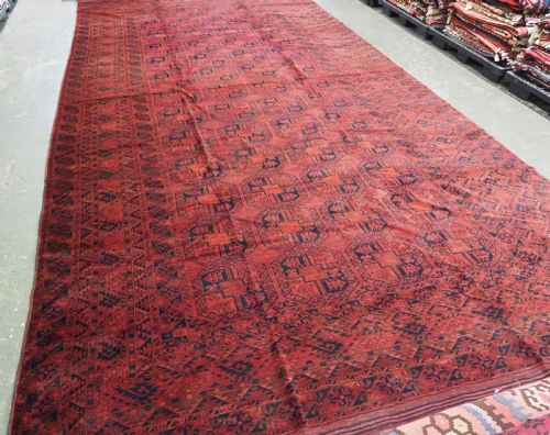 ANTIQUE AFGHAN ERSARI TURKMEN CARPET OF EXCEPTIONALLY LARGE SIZE PERFECT CONDITION CIRCA 1900 - ADDITIONAL PHOTO 1