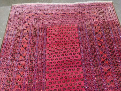 ANTIQUE AFGHAN ERSARI CARPET OR KELLEH OF LARGE SIZE AND EXCELLENT COLOUR CIRCA 1900 - ADDITIONAL PHOTO 2