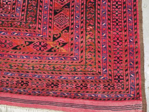 ANTIQUE AFGHAN ERSARI CARPET OR KELLEH OF LARGE SIZE AND EXCELLENT COLOUR CIRCA 1900 - ADDITIONAL PHOTO 9