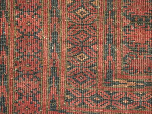 ANTIQUE AFGHAN TURKMEN CARPET WITH TRADITIONAL GUL DESIGN CIRCA 1920 - ADDITIONAL PHOTO 11
