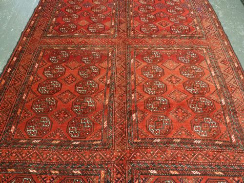 ANTIQUE KIZIL AYAK TURKMEN AUDIENCE OR MOSQUE CARPET RARE EXAMPLE CIRCA 1900 - ADDITIONAL PHOTO 5