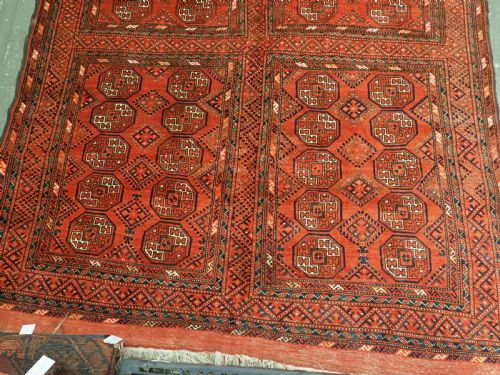 ANTIQUE KIZIL AYAK TURKMEN AUDIENCE OR MOSQUE CARPET RARE EXAMPLE CIRCA 1900 - ADDITIONAL PHOTO 6