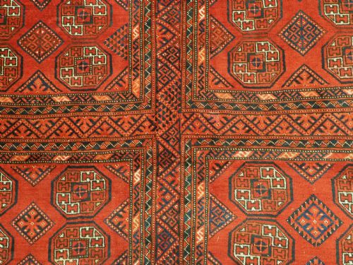 ANTIQUE KIZIL AYAK TURKMEN AUDIENCE OR MOSQUE CARPET RARE EXAMPLE CIRCA 1900 - ADDITIONAL PHOTO 10