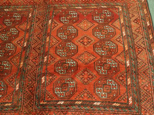 ANTIQUE KIZIL AYAK TURKMEN AUDIENCE OR MOSQUE CARPET RARE EXAMPLE CIRCA 1900 - ADDITIONAL PHOTO 12