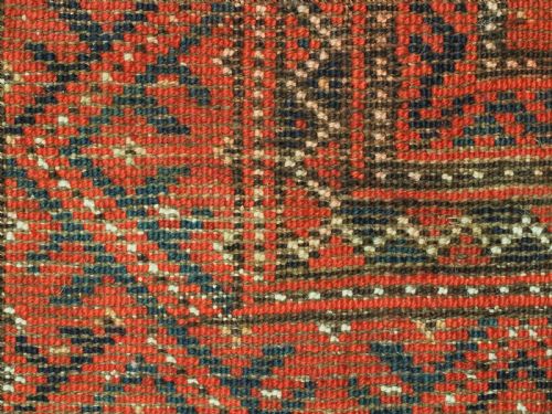 ANTIQUE KIZIL AYAK TURKMEN AUDIENCE OR MOSQUE CARPET RARE EXAMPLE CIRCA 1900 - ADDITIONAL PHOTO 15