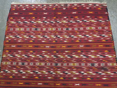 ANTIQUE TURKMEN BANDED 'DALI' KILIM VERY FINE WEAVE CIRCA 190020 - ADDITIONAL PHOTO 2