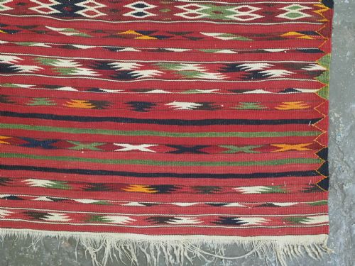 ANTIQUE TURKMEN BANDED 'DALI' KILIM VERY FINE WEAVE CIRCA 190020 - ADDITIONAL PHOTO 9