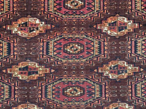 ANTIQUE SARYK TURKMEN CHUVAL FACE 9 'SALOR' GULS WHITE COTTON CRIMSON SILK CIRCA 1880 - ADDITIONAL PHOTO 9