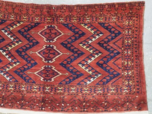 ANTIQUE ERSARI BESHIR TURKMEN CHUVAL FACE WITH IKAT DESIGN CIRCA 1880 - ADDITIONAL PHOTO 2