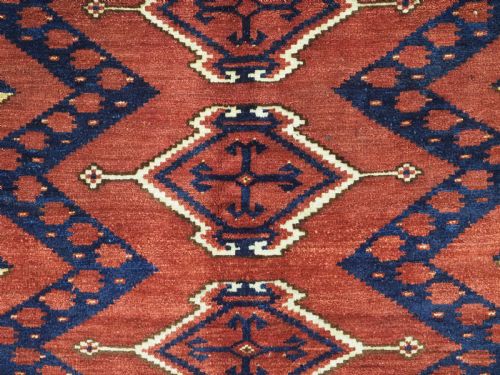 ANTIQUE ERSARI BESHIR TURKMEN CHUVAL FACE WITH IKAT DESIGN CIRCA 1880 - ADDITIONAL PHOTO 7