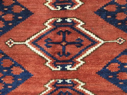 ANTIQUE ERSARI BESHIR TURKMEN CHUVAL FACE WITH IKAT DESIGN CIRCA 1880 - ADDITIONAL PHOTO 9