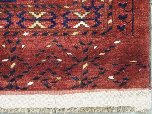 ANTIQUE ERSARI BESHIR TURKMEN CHUVAL FACE WITH IKAT DESIGN CIRCA 1880 - ADDITIONAL PHOTO 12