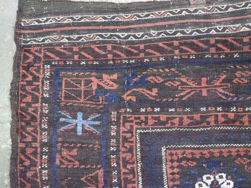 ANTIQUE TIMURI OR BALUCH MAIN CARPET OF CLASSIC DESIGN 1880 OR EARLIER - ADDITIONAL PHOTO 6