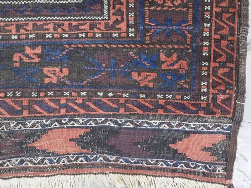 ANTIQUE TIMURI OR BALUCH MAIN CARPET OF CLASSIC DESIGN 1880 OR EARLIER - ADDITIONAL PHOTO 12