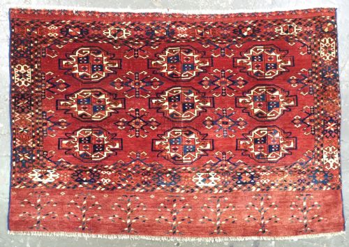Antique Ersari Turkmen 9 Gul Chuval Face, Circa 1880.
