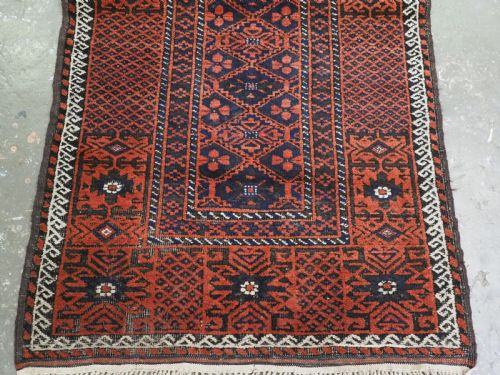 ANTIQUE KHORASAN BALUCH RUG WITH MINA KHANI VARIANT DESIGN CIRCA 190020 - ADDITIONAL PHOTO 4