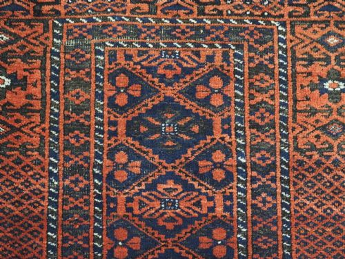ANTIQUE KHORASAN BALUCH RUG WITH MINA KHANI VARIANT DESIGN CIRCA 190020 - ADDITIONAL PHOTO 7
