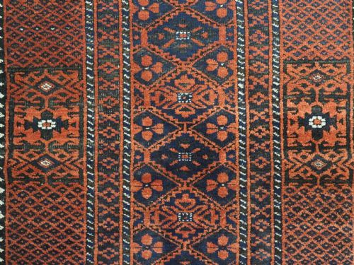 ANTIQUE KHORASAN BALUCH RUG WITH MINA KHANI VARIANT DESIGN CIRCA 190020 - ADDITIONAL PHOTO 8
