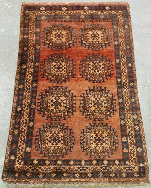 Antique Afghan Ersari Rug, Wonderful Warm Colours, Circa 1900.