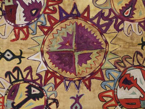 ANTIQUE UZBEK LAKAI TRIBE ILGICH DOWRY EMBROIDERY FOR WALL HANGING LATE 19TH CENTURY - ADDITIONAL PHOTO 5