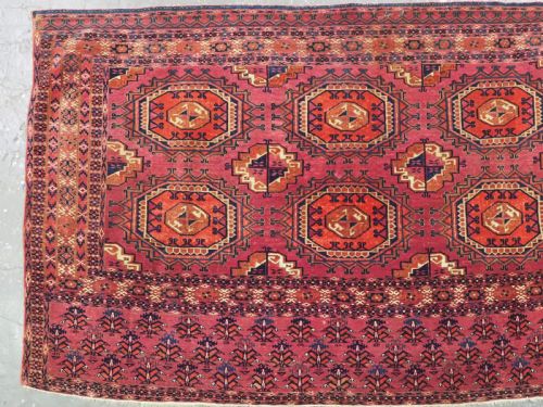 ANTIQUE CHUVAL FACE BY THE TEKKE TURKMEN 6 LARGE SALOR GULS OUTSTANDING EXAMPLE CIRCA 1880 - ADDITIONAL PHOTO 1