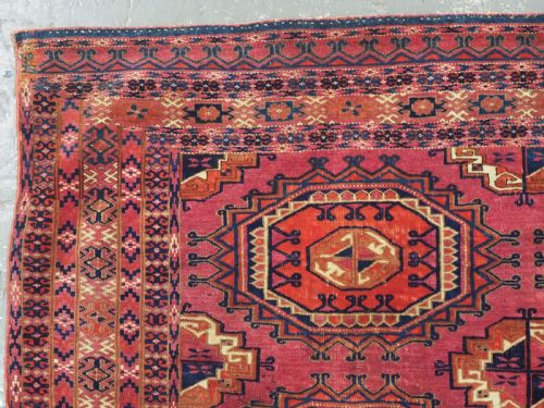 ANTIQUE CHUVAL FACE BY THE TEKKE TURKMEN 6 LARGE SALOR GULS OUTSTANDING EXAMPLE CIRCA 1880 - ADDITIONAL PHOTO 2