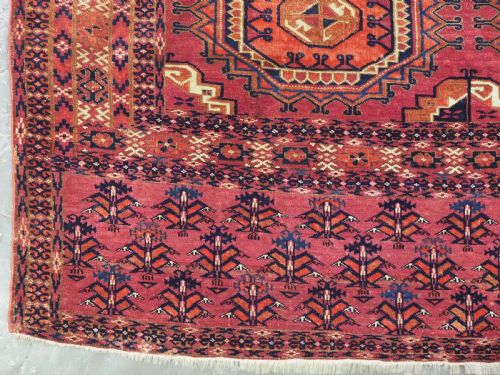 ANTIQUE CHUVAL FACE BY THE TEKKE TURKMEN 6 LARGE SALOR GULS OUTSTANDING EXAMPLE CIRCA 1880 - ADDITIONAL PHOTO 3