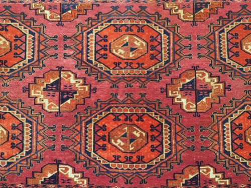 ANTIQUE CHUVAL FACE BY THE TEKKE TURKMEN 6 LARGE SALOR GULS OUTSTANDING EXAMPLE CIRCA 1880 - ADDITIONAL PHOTO 4