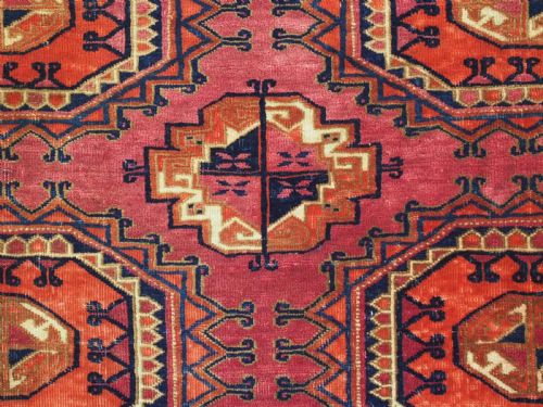 ANTIQUE CHUVAL FACE BY THE TEKKE TURKMEN 6 LARGE SALOR GULS OUTSTANDING EXAMPLE CIRCA 1880 - ADDITIONAL PHOTO 6