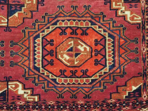 ANTIQUE CHUVAL FACE BY THE TEKKE TURKMEN 6 LARGE SALOR GULS OUTSTANDING EXAMPLE CIRCA 1880 - ADDITIONAL PHOTO 8