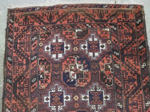 ANTIQUE MAHDAD KHANI BALUCH RUG GOOD EARLY EXAMPLE CIRCA 1890 - ADDITIONAL PHOTO 2