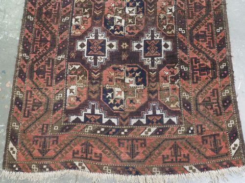ANTIQUE MAHDAD KHANI BALUCH RUG GOOD EARLY EXAMPLE CIRCA 1890 - ADDITIONAL PHOTO 4
