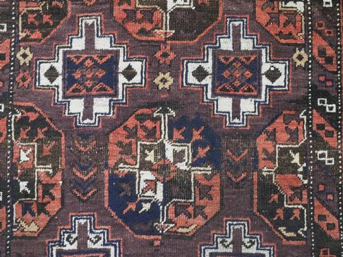 ANTIQUE MAHDAD KHANI BALUCH RUG GOOD EARLY EXAMPLE CIRCA 1890 - ADDITIONAL PHOTO 7