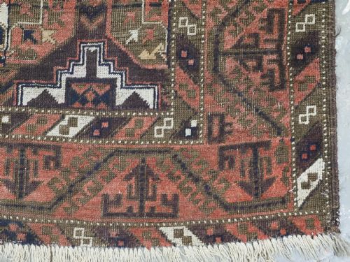 ANTIQUE MAHDAD KHANI BALUCH RUG GOOD EARLY EXAMPLE CIRCA 1890 - ADDITIONAL PHOTO 9