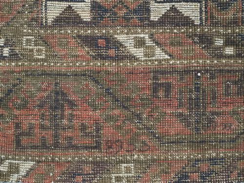 ANTIQUE MAHDAD KHANI BALUCH RUG GOOD EARLY EXAMPLE CIRCA 1890 - ADDITIONAL PHOTO 10