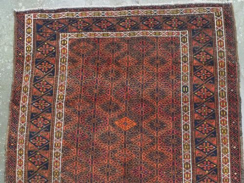 ANTIQUE BALUCH RUG WITH FINE LATTICE DESIGN KHORASAN REGION CIRCA 1880 - ADDITIONAL PHOTO 2