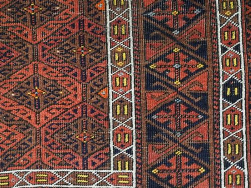 ANTIQUE BALUCH RUG WITH FINE LATTICE DESIGN KHORASAN REGION CIRCA 1880 - ADDITIONAL PHOTO 11