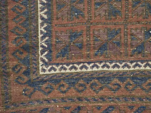 ANTIQUE AFGHAN BALUCH PRAYER RUG REPEAT LOTUS LEAF DESIGN CIRCA 1920 - ADDITIONAL PHOTO 10