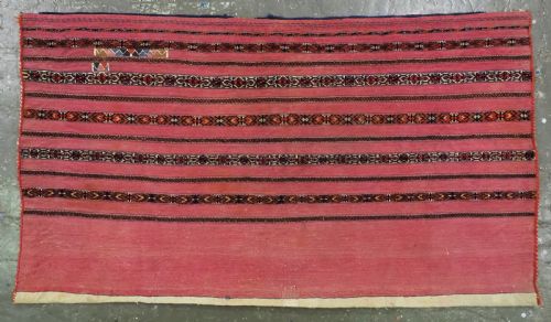 Antique Tekke Turkmen 'Kizil' Chuval, Very Fine Weave, Complete with Back, Circa 1880.