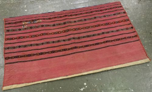 fig 1. ANTIQUE TEKKE TURKMEN 'KIZIL' CHUVAL, VERY FINE WEAVE, COMPLETE WITH BACK, CIRCA 1880.