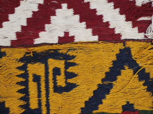 ANTIQUE CENTRAL ASIAN UZBEK GAJERI KILIM BOLD GRAPHIC DESIGN CIRCA 1900 - ADDITIONAL PHOTO 10